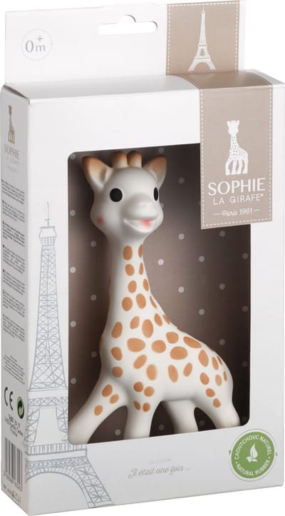 Sophie de giraf - Bijtspeeltje - Bijtspeelgoed - Baby speelgoed - Kraamcadeau - Babyshower cadeau - In wit geschenkdoosje - 100% natuurlijk rubber - Vanaf 0 maanden - 17 cm - Beige/Bruin