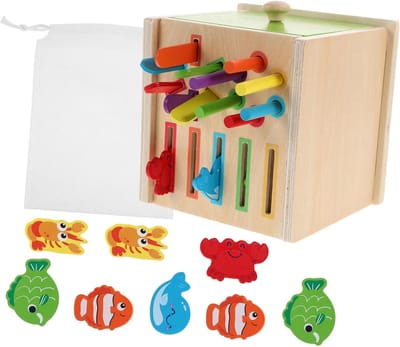 Houten Vormen Sorteerder - Educatief Blokkenspel - Motoriek Ontwikkeling - Montessori Integratie - 12.50X12.50X11.30CM - Multi