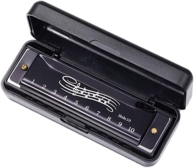 Mondharmonica - Muziekinstrument - Beginners Leren - 10 Gaten 20 Tonen - 12 cm - Zwart