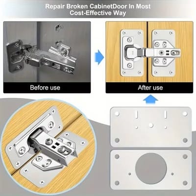 Han‑Bar® Reparatieset voor Kastscharnieren – Ferritisch RVS (Zilver)