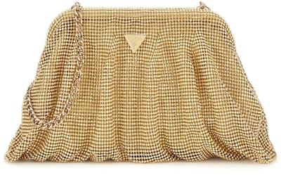 GUESS koppeling schoudertas Zalina Frame Clutch Gold goudkleurig