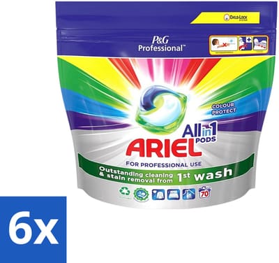 6 x Ariel - Color - All-In-1 Wasmiddel Pods - Beschermt Kleuren - 70 Wasbeurten - Wasmiddel Pods - Kleurbescherming - Wasmiddel Voor Gekleurd Was - Wasmiddel 30°C - Wasmiddel Voor Vlekken