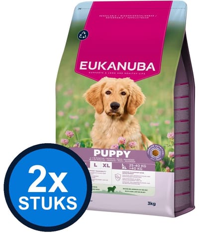 2x Eukanuba - Life Care Dog Puppy & junior Large Lamb & rice - Hondenvoer Droogvoer - 3 kg