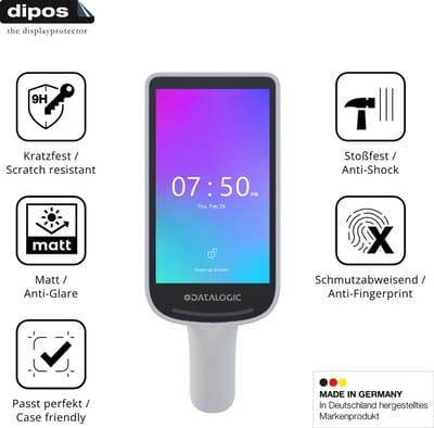 dipos – 2x Matte Pantserfolie geschikt voor Datalogic Joya Smart Smart Plus | 9H Screenprotector