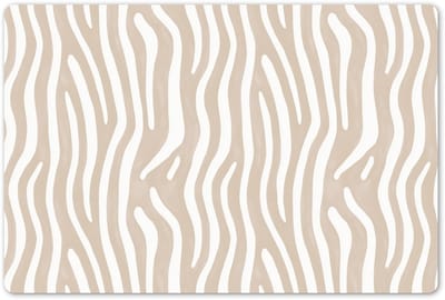 Placemats 45x30 cm - Placemat kunststof - 1 stuk - Abstract - Zebra - Beige - Borden onderleggers - Decoratie voor op tafel - Keuken tafeldecoratie accessoires - Vinyl onderlegger - Tafelversiering