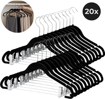 Lomera Broekhangers met Knijpers - Broekhanger met Knijpers - Kledinghangers met Knijpers - Knijperhangers - Broekklem Hanger - Rokhanger met Knijpers - Rokhangers met Knijpers - Broekhanger met Klemmen