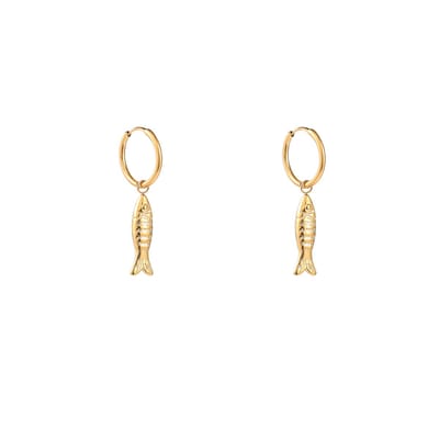 Go Dutch Label Oorhangers Fish Hoop Goudkleurig