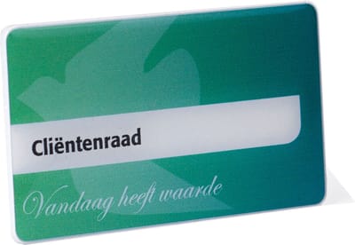 Naambadge | rechthoekige plaatbadge 70x40mm | Bedrukt & Gedomeerd | kwantumkortingen
