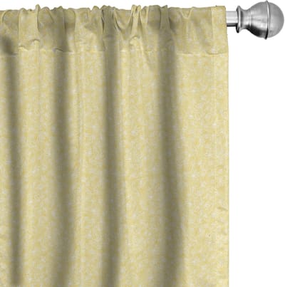 ABAKUHAUS Floraal Geel – Gordijnen 2x75x225 cm – Microvezel, Halfverduisterend