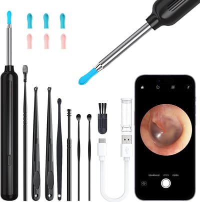 Otoscoop met 1080P HD Camera en WiFi - Waterdichte Oorendoscoop met 6 LED Lichten voor Oorreiniging, Geschikt voor iPhone, iPad en Android, Ideaal voor Volwassenen en Kinderen