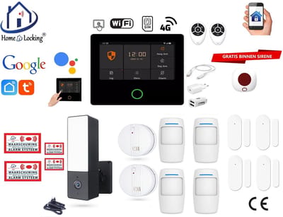 Draadloos alarmsysteem voor woning/camper/boot/caravan werkt met wifi en sim kaart en met spraakgestuurde apps. (Nederlands of Frans stem en tekst) ST01A-39