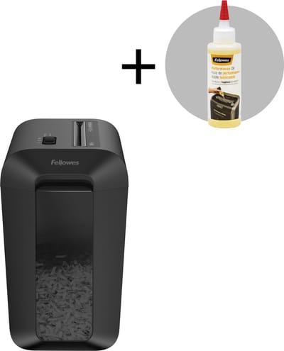 Fellowes Powershred LX65 Cross-Cut Papierversnipperaar + Fellowes Onderhoudsolie 120ml