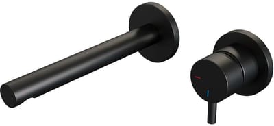 Brauer Black Edition Inbouw Wastafelmengkraan met Rechte Uitloop en Rozetten Model B1 Mat Zwart