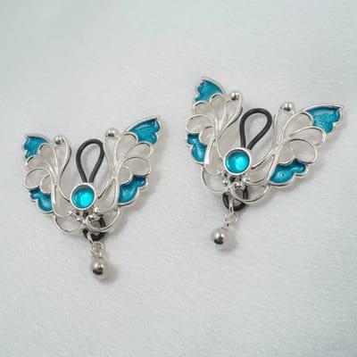 Sylvie Monthulé | Silver Nipple Clamp and Nipple Jewelry | Butterfly