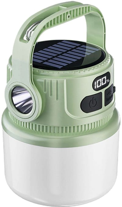 RezReady LED Kampeerlantaarn - Zaklamp - Oplaadbaar op Zonne-energie - 100 Lumen