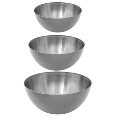 Secret de Gourmet voedsel serveerschalen - Set 8x stuks - RVS - D24/D19/D13 cm - zilvergrijs