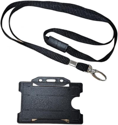 Badgehouder met Lanyard - Kaarthouder Nekriem - Veilig Identificeren - Veiligheid Breakaway Release - 10mm Breed - Zwart