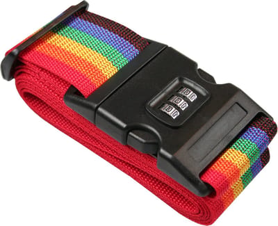 *** 1x stuk kofferriemen/bagageriemen met cijferslot 200 cm - kofferspandband regenboog kleuren - van Heble® ***