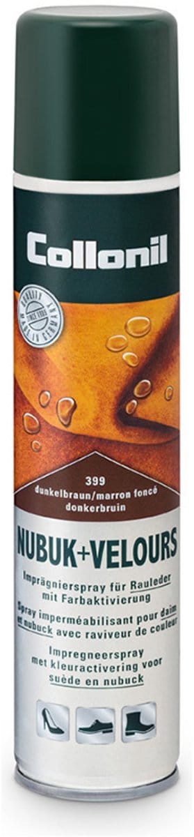 Collonil Suède + Nubuck Spray 200 ml - Donkerbruin – Beschermen en kleur opfrissen – Geschikt voor glad leer, lakleer en nubuck