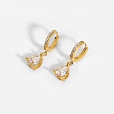 Elegante Traanvormige Oorbellen met Zirkonia – Stralende Accenten | Twinolo