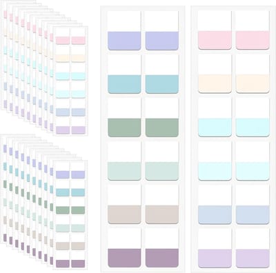 120 Stuks Plakindex Tabs in Lichte Kleuren voor Studie en Kantoor, Perfect voor Organisatie en Notities