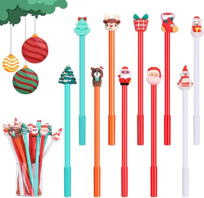 Kerst Ballpoint Pen Set van 20 Stuks voor Kinderen - Schrijfpen Decoratie voor Adventskalender met 10 Ontwerpen