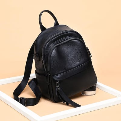 Rugzak voor Dames Nieuwe Trendy Mode Rugzak voor Dames Herfst Grote Capaciteit Veelzijdig Reizen Echt Leer Boekentas black