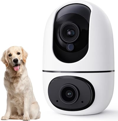 NBAP® Hondencamera - Huisdiercamera - Babyfoon met Camera en App - Baby Monitor - Full HD - Wit