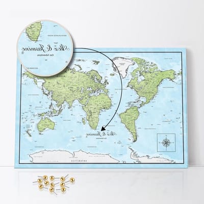 Gepersonaliseerde Wereldkaart - Prikbord Kaart - Reizen Markeren - Handgemaakt op Bestelling - 120 x 80 cm - Old Map 5
