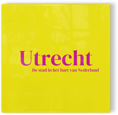 Tegeltje Utrecht - geel roze - tegeltje stad - tegeltje met tekst