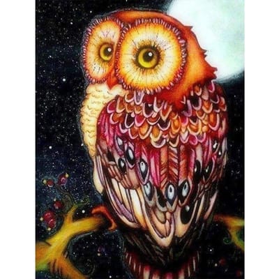 Peinture diamant 5D à faire soi-même, broderie complète au point de croix, hibou aux grands yeux 20X30CM brown