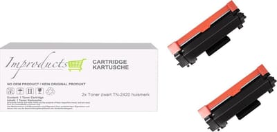 Improducts® Toner - Alternatief Brother TN2420 / TN-2410 zwart XL Zwart 2x chip v5
