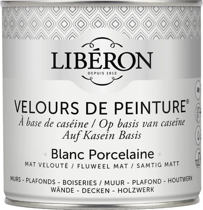 Liberon Velours De Peinture Muurverf - Mat - Blanc Porcelaine - 0,5l