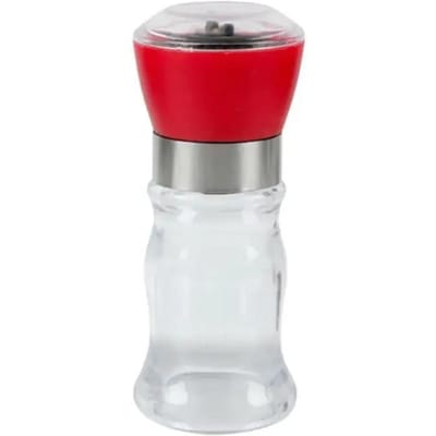 Zout- en Pepermolen Navulbare Plastic Molen met Verstelbare Korrel Draagbare Kruidenpot Container kruidenmolen keuken rood