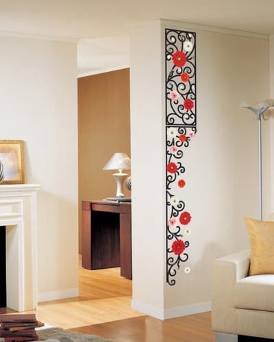 Decoratieve muurstickers, zelfklevende bloemenfriesstijl