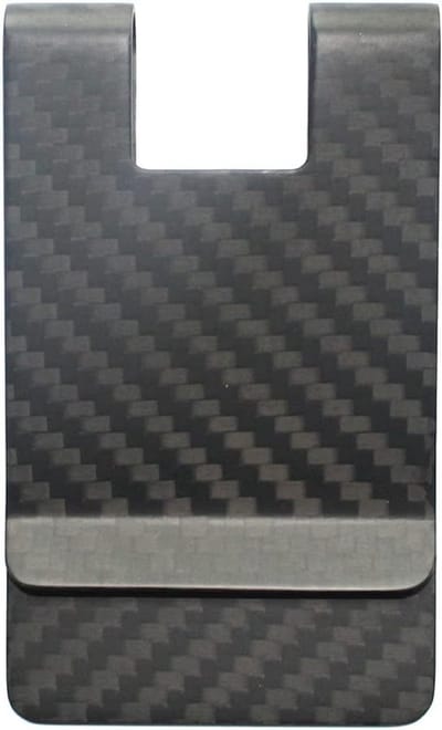Dunne Carbon Fiber Geldclip voor Creditcards en Cash - Luxe Zwarte Portemonnee voor Dames en Heren met Slim Ontwerp