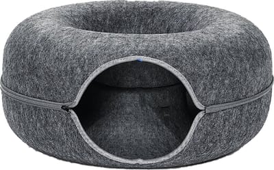 Donutmand voor Katten en Honden - Grijs - Diameter 61 cm - Kattenmand - Hondenmand