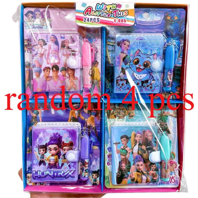 op voorraad KPOP Demon Hunter Meisjes Notitieboek Cartoon Schrijfwaren Set Notitieboek en Balpen Kleine Set Student Cadeau Schrijfwaren