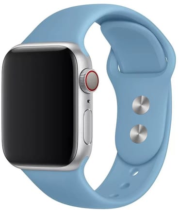 Stravo sport siliconen Apple Watch bandje met Dual Snap druksluiting – Geschikt voor Apple Watch 49mm (Ultra 1/2/3), 46mm (Series 10/11), 45mm (Series 7/8/9), 44mm (Series 4/5/6, SE 1/2/3) – Comfortabel & stevig – Mistblauw