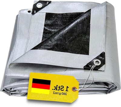 Dubbelzijdig gecoat waterdicht afwasbaar dekzeil - 4m x 4m - tuinzeil voor buiten - UV-gestabiliseerd - multifunctioneel - universeel met ogen