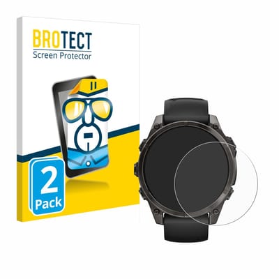 BROTECT - Screenprotector voor Garmin Fenix 8 / 8 Pro (47 mm) - Folie Beschermfolie transparant 2 Stuks