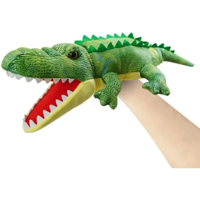 Schildpad Salamander Dier Handpop Kikker Krokodil Knuffeldier Pluche Handpop Hagedis Slang Gesimuleerde Verhalende Pop beige