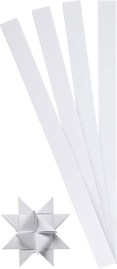 Vlechtstroken, L: 45 cm, d 6,5 cm, B: 15 mm, wit, 100 stroken/ 1 doos