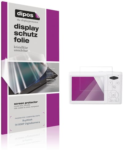 dipos – 4x Beschermfolie geschikt voor BuyWeek 5K 80MP Digitalkamera | Krasbestendige & heldere Screenprotector Ultra-Thin