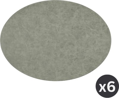 Placemat TRUMAN ovaal, SET/6, 33x45 cm, enkelzijdig, charcoal
