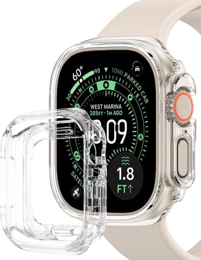 Hoesje Geschikt voor Apple Watch Ultra 3 (49 mm) - Extra Sterk - Siliconen Case Cover - Smartwatch Full Bumper Hoes - Transparant