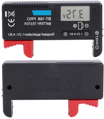 Inovra Plus - Digitale LCD batterij tester voor kleine batterijen - Batterij Checker 1.2 V-48 V - Geschikt voor knoopcel, AAA, AA, C, D, 9V