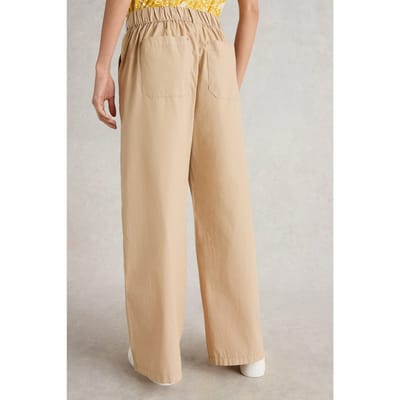 White Stuff Harley Cotton Trouser Light Natural Taglia: 10 LONG | Pantaloni Outlet | Donna
