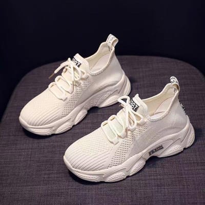 Dames Casual Sneaker Mesh Ademend Mode Trendy Hardloopschoenen Zachte Zool Mama Schoenen 40 beige