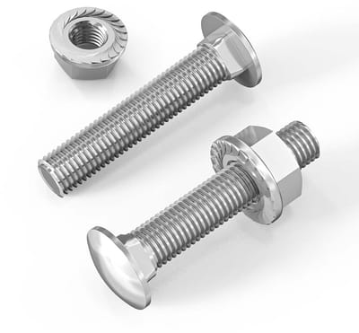 Slotschroeven M8x60 - 25 Stuks Roestvrij Staal met Flensmoeren